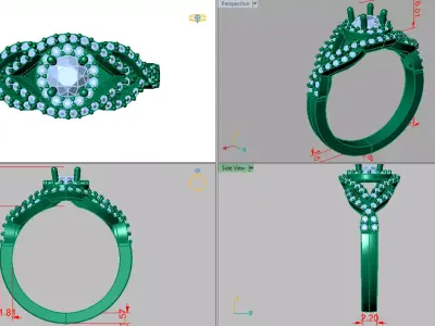v shape solitaire  3D print model