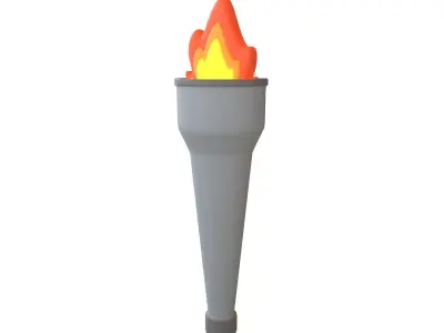 Torch v2 001 Low-poly 3D model