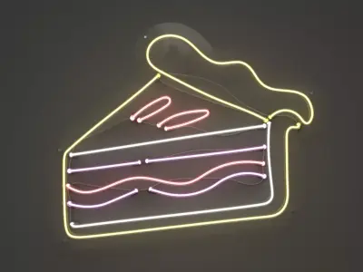 Pie Slice - Neon Sign 3D model