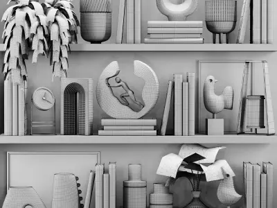 decorative set07 3D model purchase