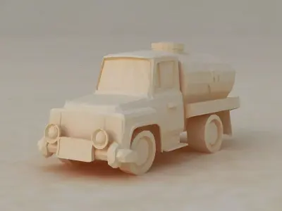 Low poy Origami car cartoon racing   toy car Truck construction 3D model