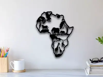 African Map Wall Art 3D print model