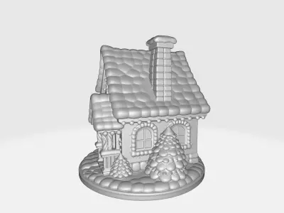 Cozy Gingerbread House Detailed Holiday Christmas  Decor  3D print model