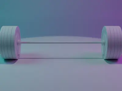 Olympic Barbell Low-poly 3D model