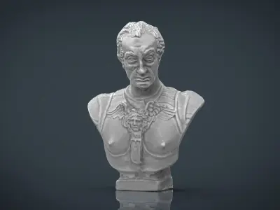 ROMAN BUST 1 Low-poly 3D model