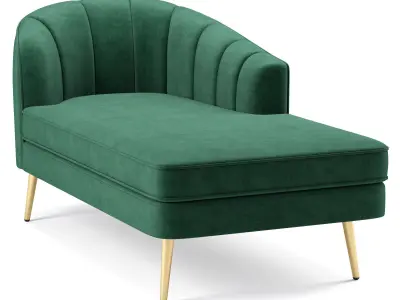 Allier Velvet Chaise Lounge 3D model