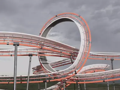 Acrobatic Track Low-poly 3D model