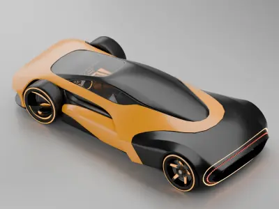 Concept Racing Car 3D Model Low-poly 3D model
