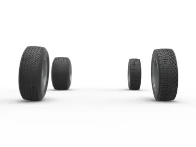 Wheel set of BriSCA Formula 1 Stock Car for Dirt Scale 1 to 25 3D print model