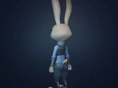 Cartoon Rabbit character Low-poly 3D model