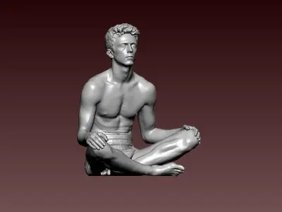 man meditating - 3D print 3D print model