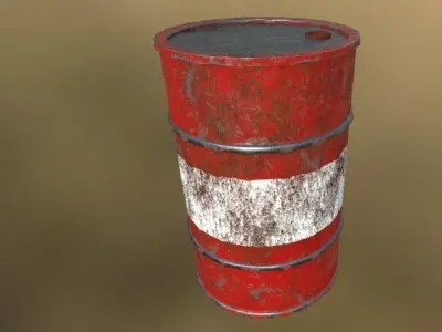 Oil barrel 2 Low-poly 3D model