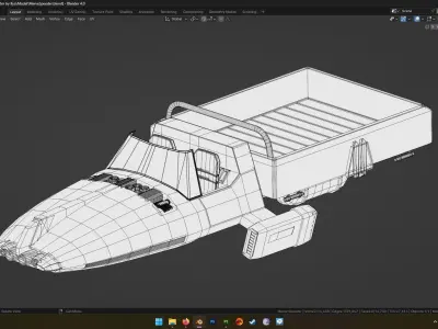 Merve Ute Speeder - Star Wars Downunder Low-poly 3D model