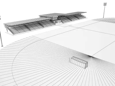 Football Stadium court 3D model