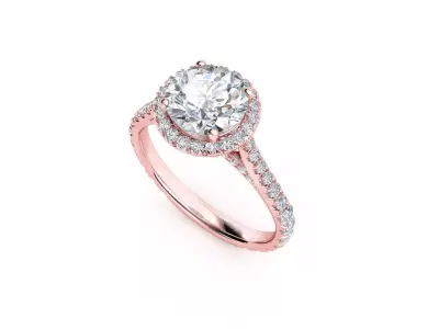ZRP012 person engagement ring in rose gold 3D print model