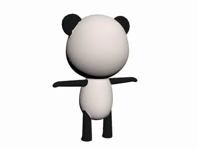 Cartoon Panda Character Low-poly 3D model