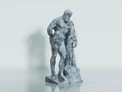Marble Sculpture - Farnese Hercules Low-poly 3D model