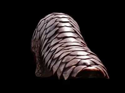 Pangolin Rigged Low-poly 3D model