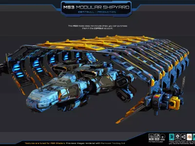 MS3 - MODULAR Shipyard Low-poly 3D model