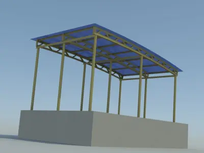Metal shed var 2 Low-poly 3D model