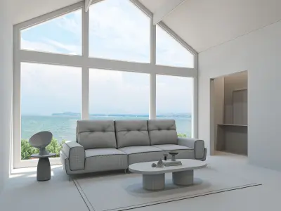 Classic Leather Sofa 3D Scene3ds Max Corona Render 3D model