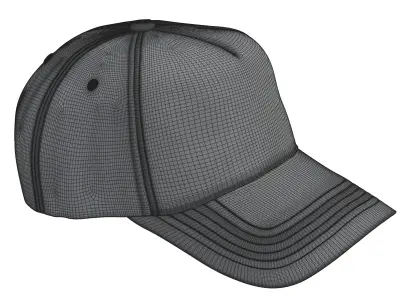Dark Grey Cotton Fabric Cap 3D model