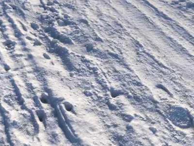 Winter single lane road 04 12 meters 3D model