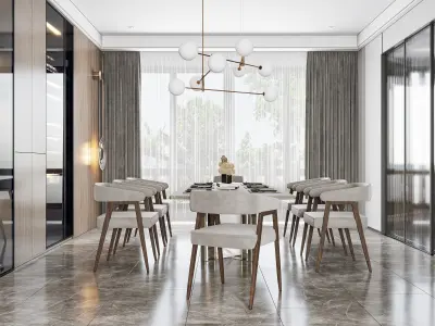 Luxury apartment living room 11 3D model