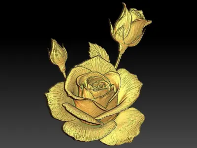 16 Rose CNC Relief Model 3D print model