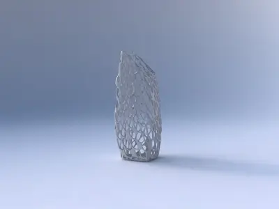 Vase bent rectangle with twisted dense organic lattice 3D print model