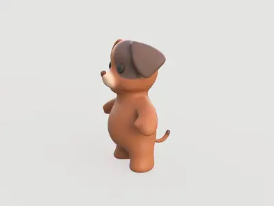 Little animal baby - Dog cute - Animated  Low-poly 3D model