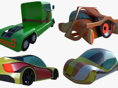 Future city III with cars 3D model