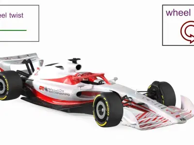 Formula 1 2022 White Livery Rigged 3D model