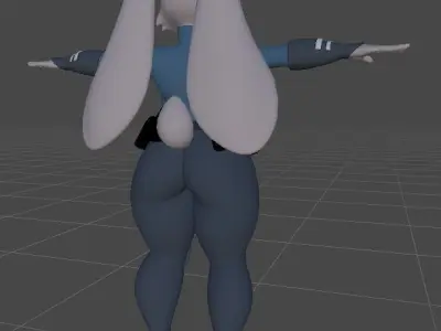 Busty Judy Hopps Low-poly 3D model
