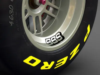 F1 Pirelli Dry Slick Tire and Wheel 3D model