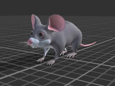 Cartoon Mouse Low-poly 3D model get