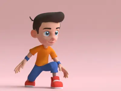 Boy Character Model Low-poly 3D model
