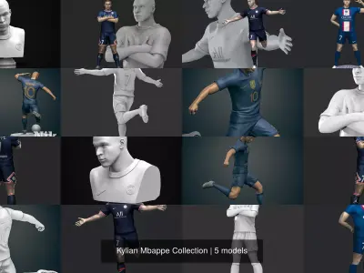 Kylian Mbappe Collection 3D Model Pack