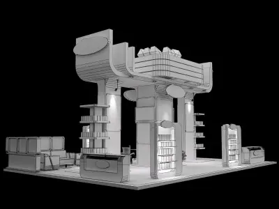 Booth Exhibition Stand a489a 3D model