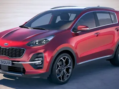 Kia Sportage with interior 2019 3D model