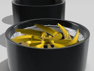 20inch LIGHTNING Concave Wheels 3 offsets w Tires 3D print model