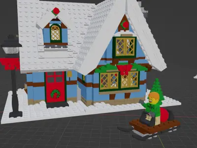 Wikibricks3D - 10229 Winter Village Cottage 3D print model