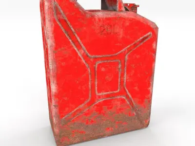 Jerry Can Low Poly Weathered 2 PBR Low-poly 3D model