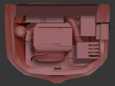 Skoda Octavia Engine Low-poly 3D model