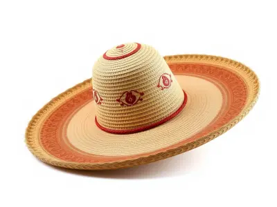 Mexican Sombrero D model pack with decorative patterns Low-poly 3D model