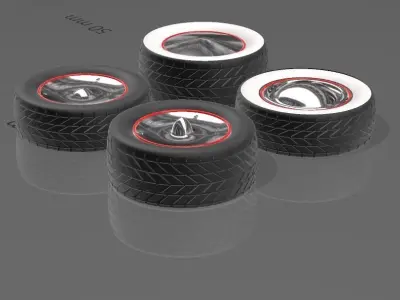 4 models of Mooneyes Wheels for scale autos 1 24 3D print model