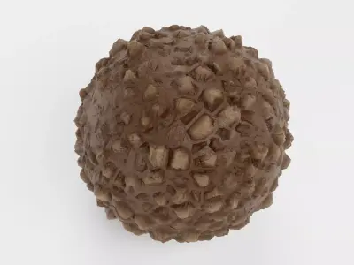 Chocolate Candy V2 - Nut-Texture Chocolate Sphere 3D model
