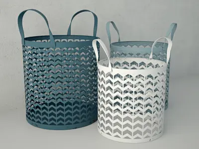 Zigzag Basket Set 3D model