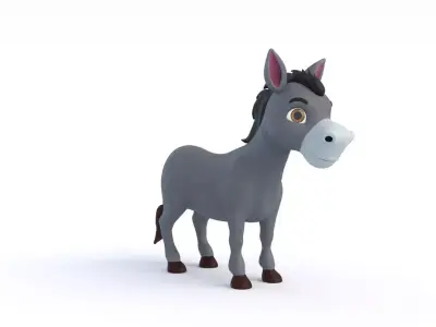 Cartoon Donkey 3D model