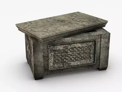 Ancient stone ark storage box Low-poly 3D model